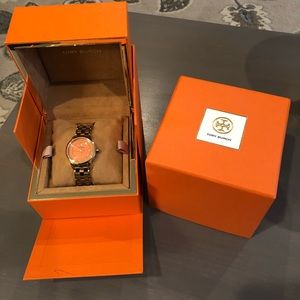 Tory Burch TRB1012 Orange and Gold-Tone Watch
